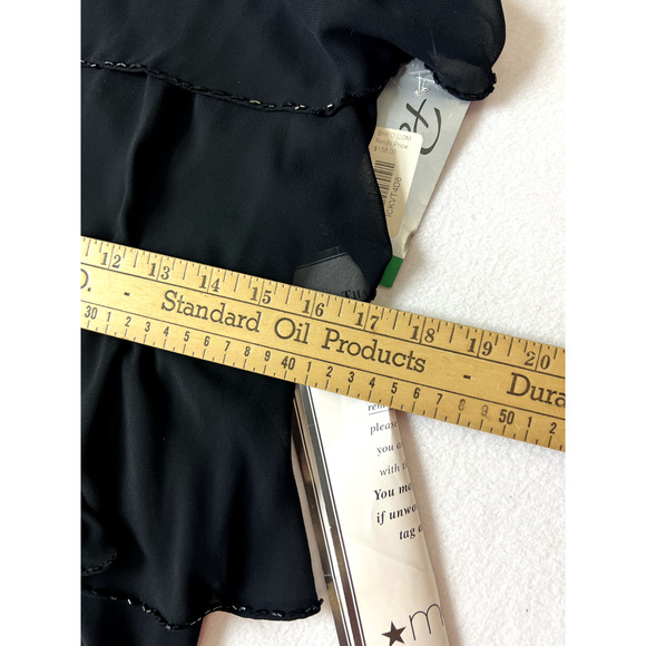 Patra Women's Black Sleeveless Cocktail Dress Size 10p Ruffles Party Cruise NWT - Picture 15 of 16